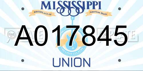 A017845 Mississippi License Plate