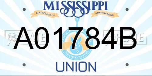 A01784B Mississippi License Plate