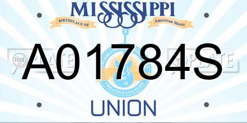 A01784S Mississippi License Plate