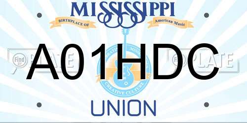 A01HDC Mississippi License Plate