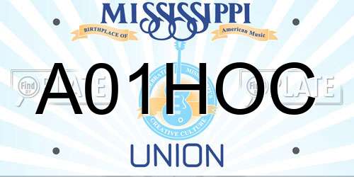 A01HOC Mississippi License Plate