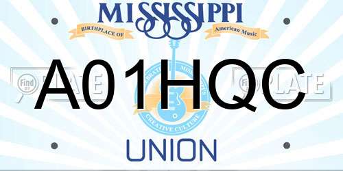 A01HQC Mississippi License Plate