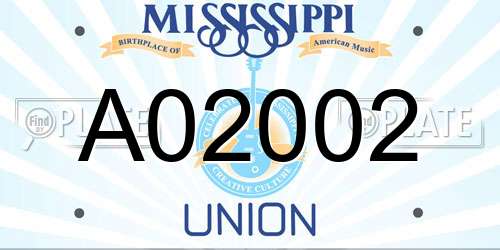 A02002 Mississippi License Plate