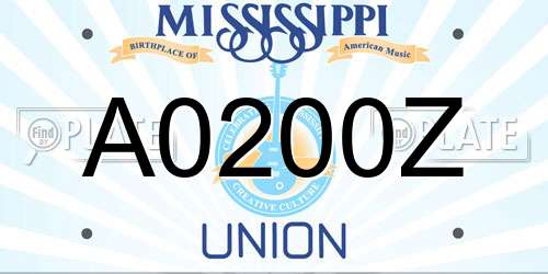 A0200Z Mississippi License Plate