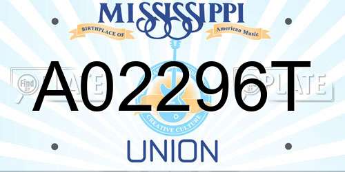 A02296T Mississippi License Plate