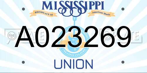 A023269 Mississippi License Plate
