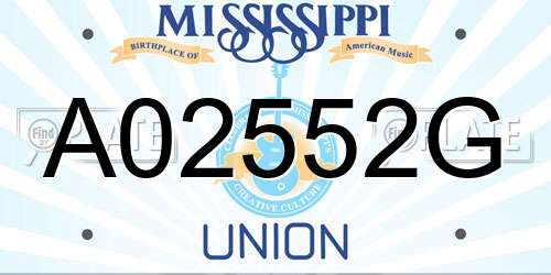 A02552G Mississippi License Plate