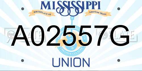 A02557G Mississippi License Plate