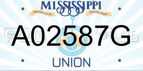 A02587G Mississippi License Plate
