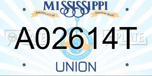A02614T Mississippi License Plate