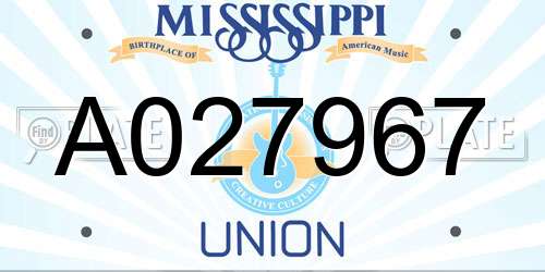 A027967 Mississippi License Plate