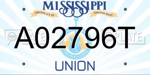 A02796T Mississippi License Plate