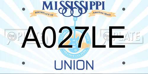 A027LE Mississippi License Plate