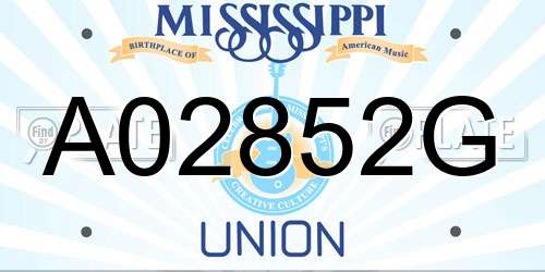A02852G Mississippi License Plate