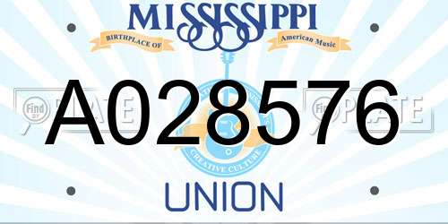 A028576 Mississippi License Plate