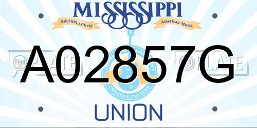 A02857G Mississippi License Plate