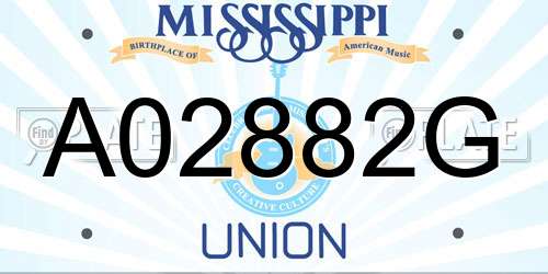 A02882G Mississippi License Plate