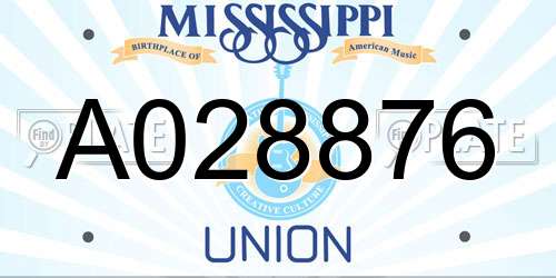 A028876 Mississippi License Plate