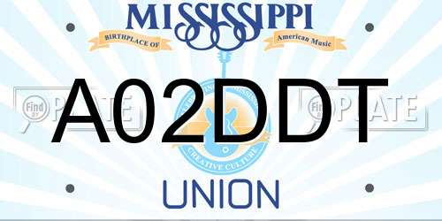 A02DDT Mississippi License Plate