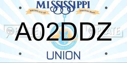 A02DDZ Mississippi License Plate