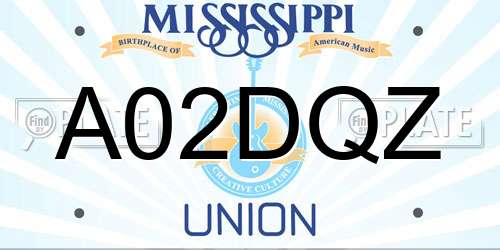 A02DQZ Mississippi License Plate