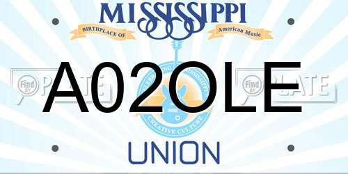 A02OLE Mississippi License Plate