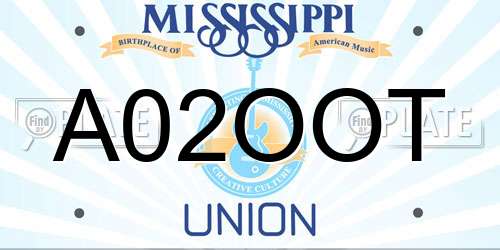 A02OOT Mississippi License Plate