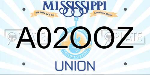 A02OOZ Mississippi License Plate