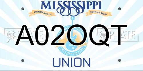 A02OQT Mississippi License Plate