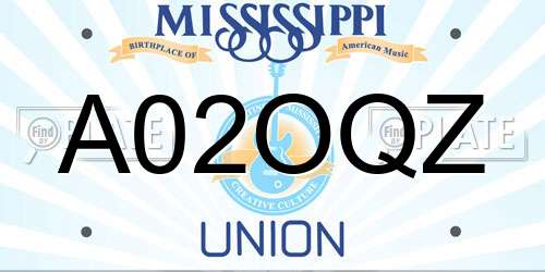 A02OQZ Mississippi License Plate