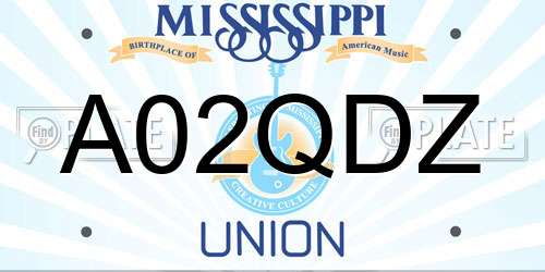 A02QDZ Mississippi License Plate