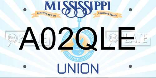 A02QLE Mississippi License Plate