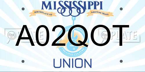 A02QOT Mississippi License Plate