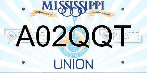 A02QQT Mississippi License Plate