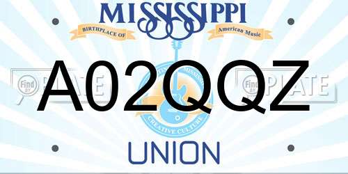 A02QQZ Mississippi License Plate