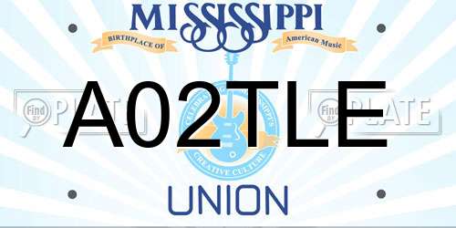 A02TLE Mississippi License Plate