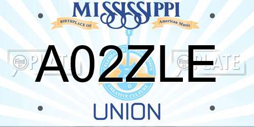 A02ZLE Mississippi License Plate