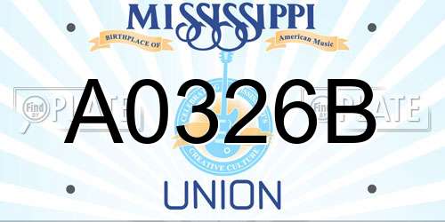 A0326B Mississippi License Plate