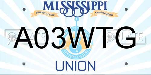 A03WTG Mississippi License Plate