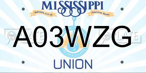 A03WZG Mississippi License Plate
