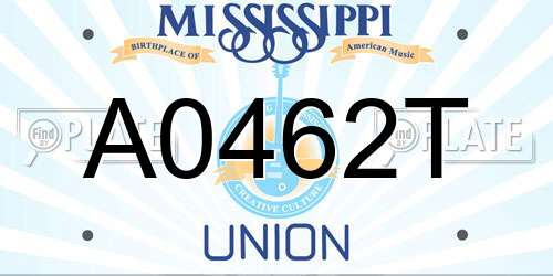 A0462T Mississippi License Plate