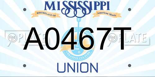 A0467T Mississippi License Plate