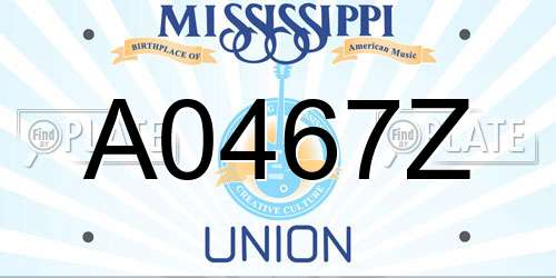 A0467Z Mississippi License Plate