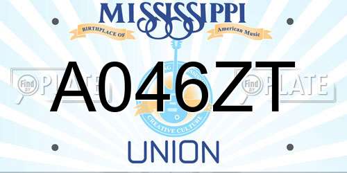 A046ZT Mississippi License Plate