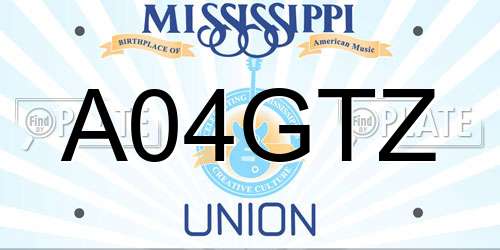 A04GTZ Mississippi License Plate