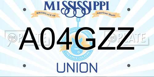 A04GZZ Mississippi License Plate