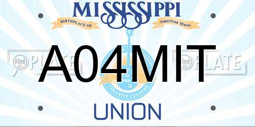 A04MIT Mississippi License Plate