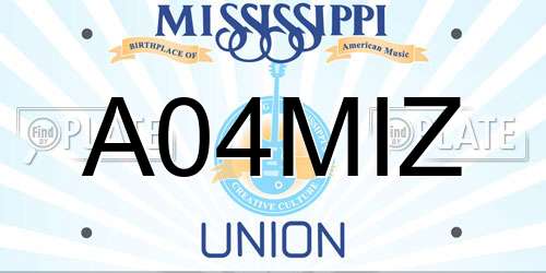 A04MIZ Mississippi License Plate