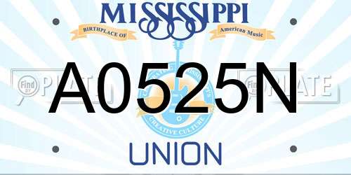 A0525N Mississippi License Plate