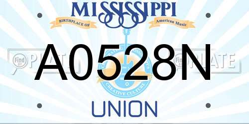 A0528N Mississippi License Plate